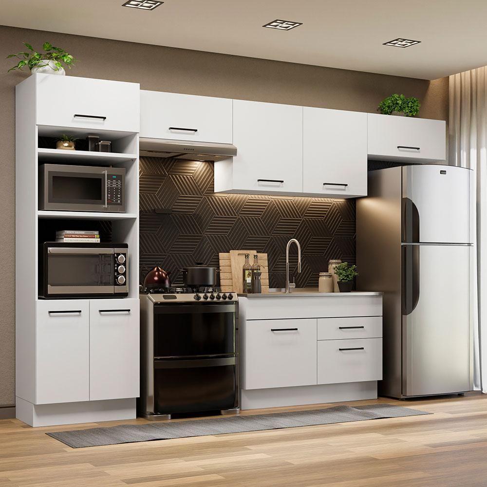 Cozinha Completa 350001 Com Armário E Balcão Branco Branco - 1