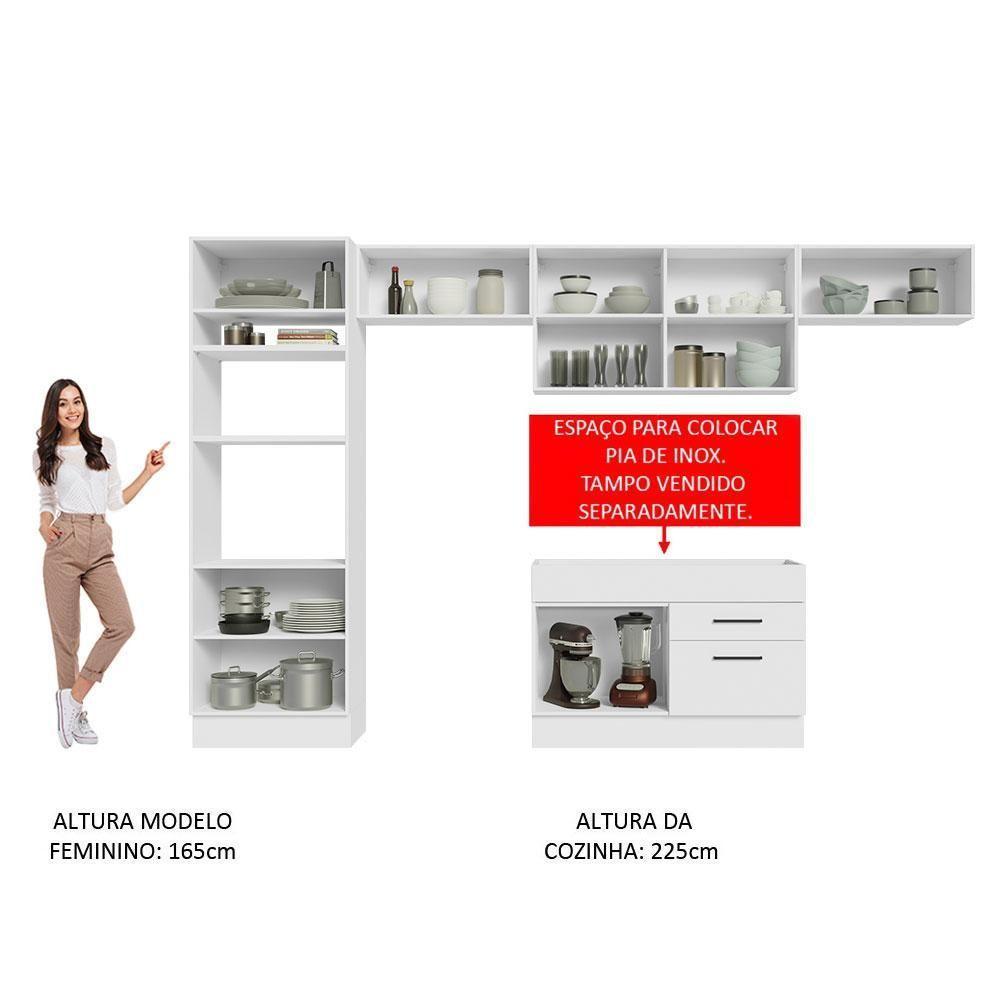 Cozinha Completa 350001 Com Armário E Balcão Branco Branco - 7