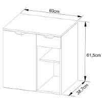 Gabinete De Banheiro 60 Cm 1 Porta Com Cuba Romana Amêndoa/branco