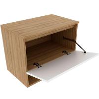 Gabinete De Banheiro 60 Cm 1 Porta E Nicho Valente Amêndoa/branco - 3