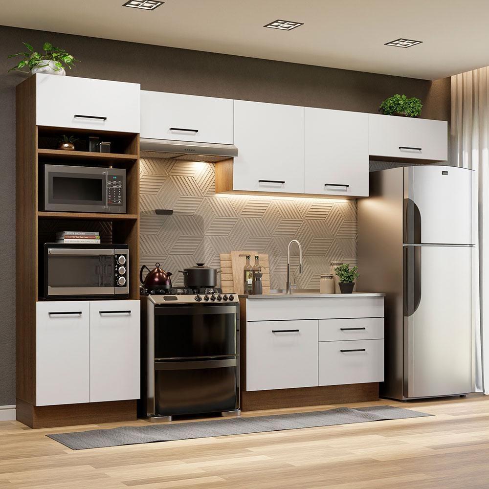 Cozinha Completa 350001 Com Armário E Balcão Rustic/branco - 1