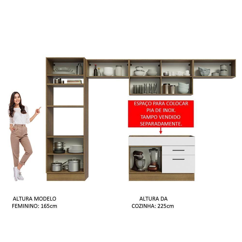 Cozinha Completa 350001 Com Armário E Balcão Rustic/branco - 7