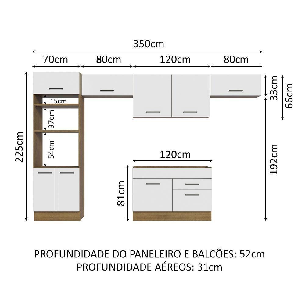 Cozinha Completa 350001 Com Armário E Balcão Rustic/branco - 9