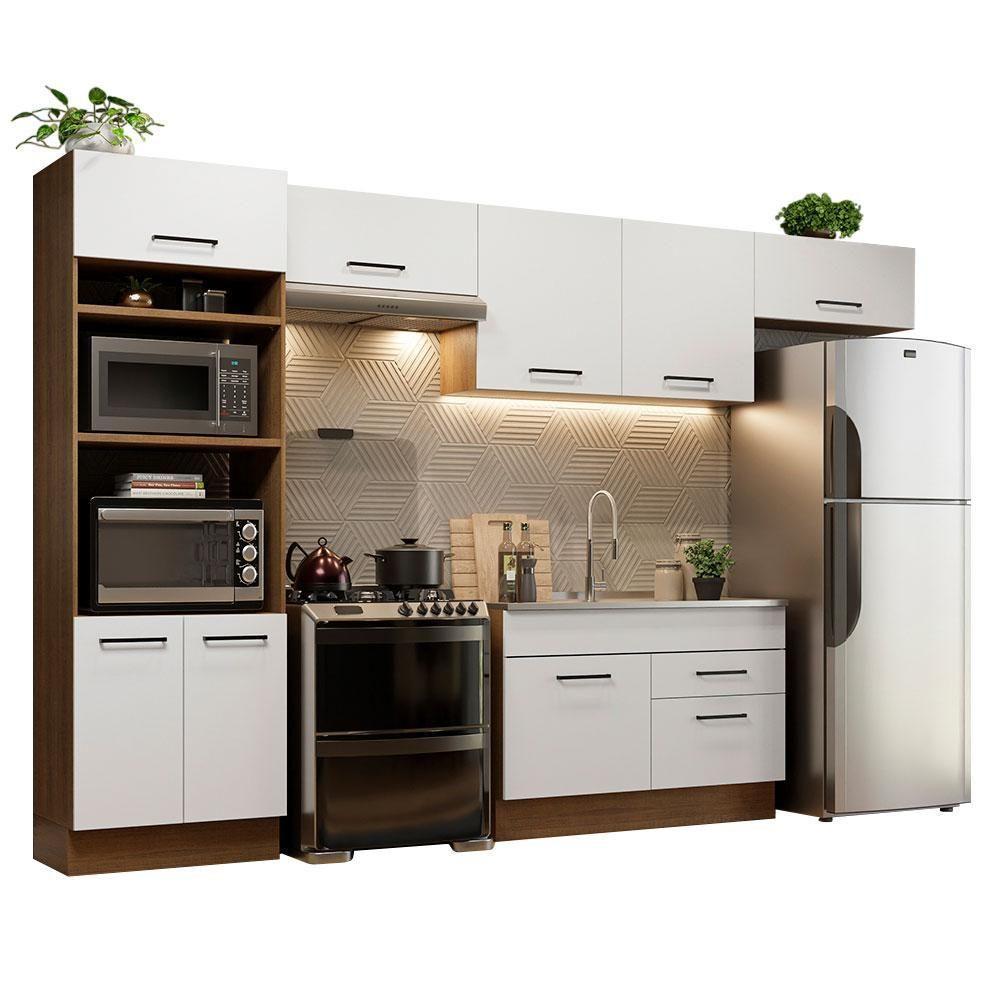 Cozinha Completa 350001 Com Armário E Balcão Rustic/branco - 10