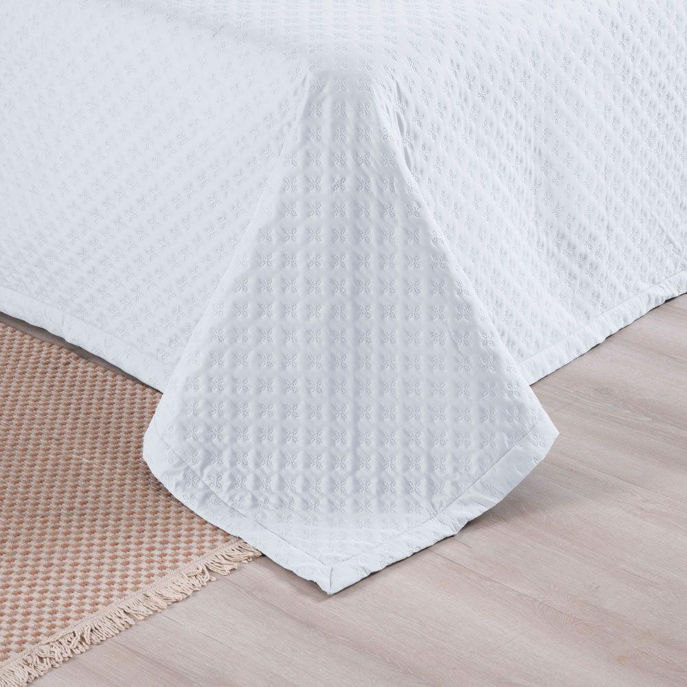 Kit Cobre Leito Colcha Select Casal 3 Peças Matelado Dupla Face Microfibra - Branco - 100% Poliéster - 4