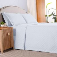 Kit Cobre Leito Colcha Select Casal 3 Peças Matelado Dupla Face Microfibra - Branco - 100% Poliéster - 3