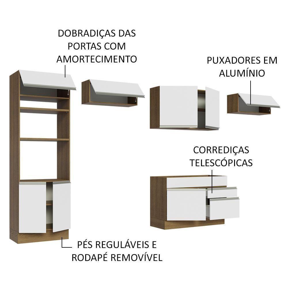 Cozinha Completa 350001 Com Armário E Balcão Rustic/branco - 8