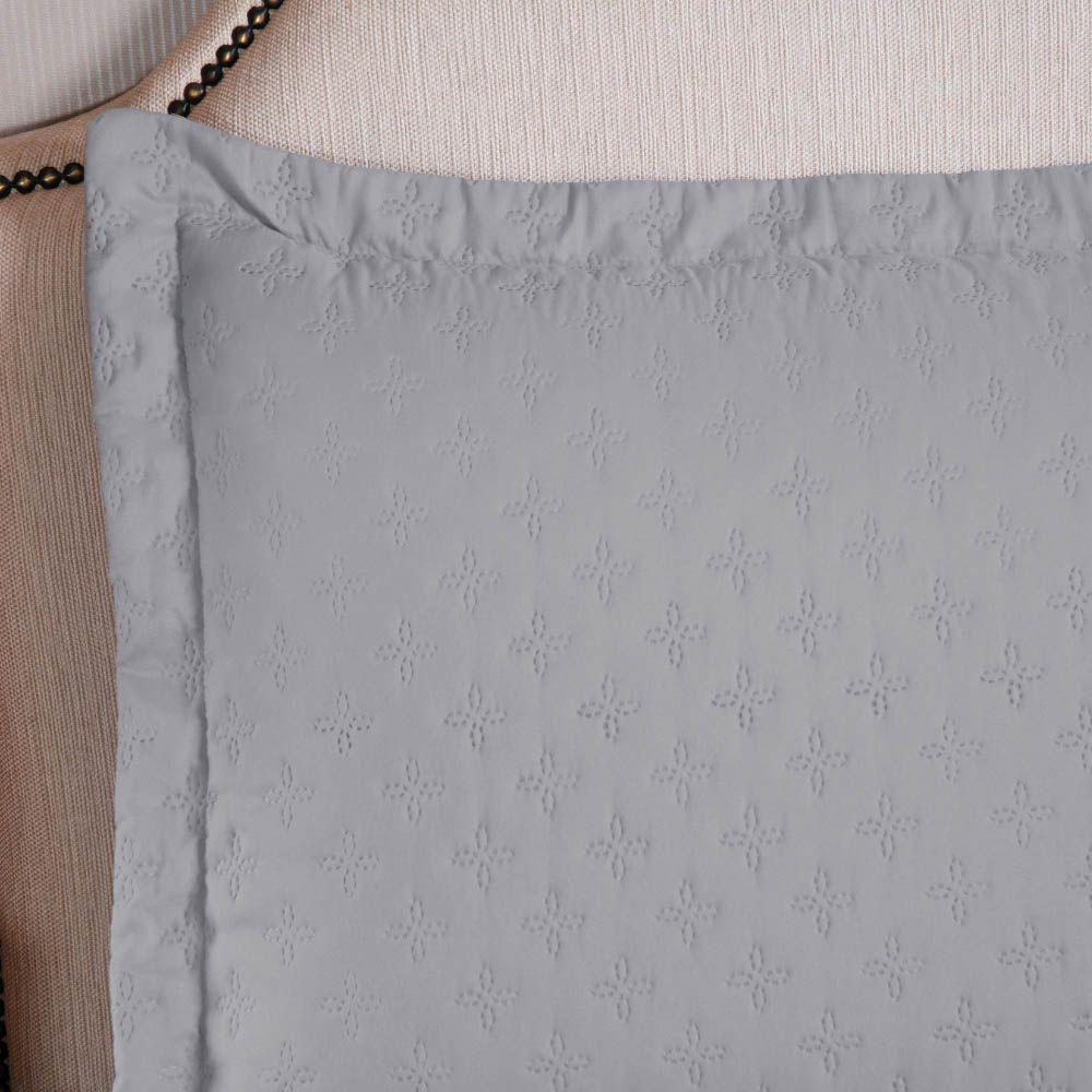 Kit Cobre Leito Colcha Select Casal 3 Peças Matelado Dupla Face Microfibra - Cinza - 100% Poliéster - 6