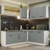 Cozinha Completa 389001 Com Armário E Balcão Branco/Cinza - 1