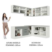 Cozinha Completa 389001 Com Armário E Balcão Branco/Cinza - 7