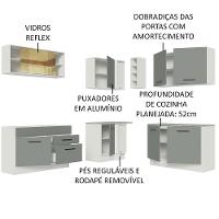 Cozinha Completa 389001 Com Armário E Balcão Branco/Cinza - 8