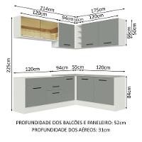 Cozinha Completa 389001 Com Armário E Balcão Branco/Cinza - 10