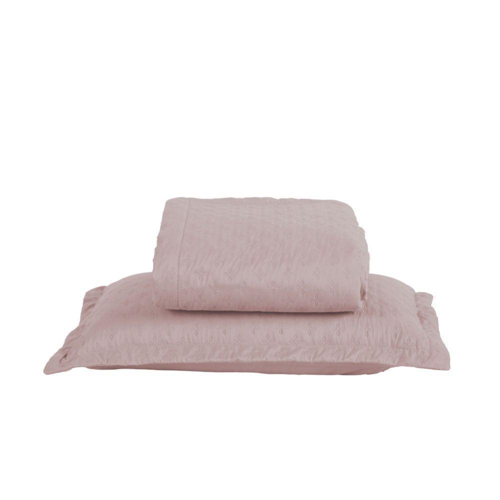 Kit Cobre Leito Colcha Select Solteiro 2 Peças Matelado Dupla Face Microfibra - Rose - 100% Poliéster - 8