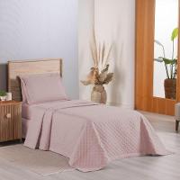 Kit Cobre Leito Colcha Select Solteiro 2 Peças Matelado Dupla Face Microfibra - Rose - 100% Poliéster - 1