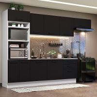 Cozinha Completa 330001 Com Armário E Balcão Branco/Preto - 1