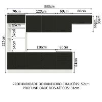 Cozinha Completa 330001 Com Armário E Balcão Branco/Preto - 9