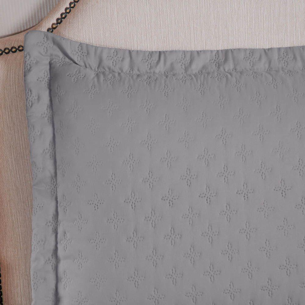 Kit Cobre Leito Colcha Select Solteiro 2 Peças Matelado Dupla Face Microfibra - Cinza - 100% Poliéster - 6