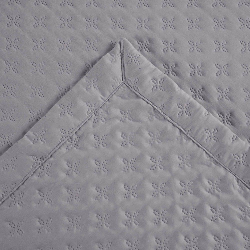 Kit Cobre Leito Colcha Select Solteiro 2 Peças Matelado Dupla Face Microfibra - Cinza - 100% Poliéster - 7