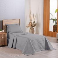 Kit Cobre Leito Colcha Select Solteiro 2 Peças Matelado Dupla Face Microfibra - Cinza - 100% Poliéster - 1