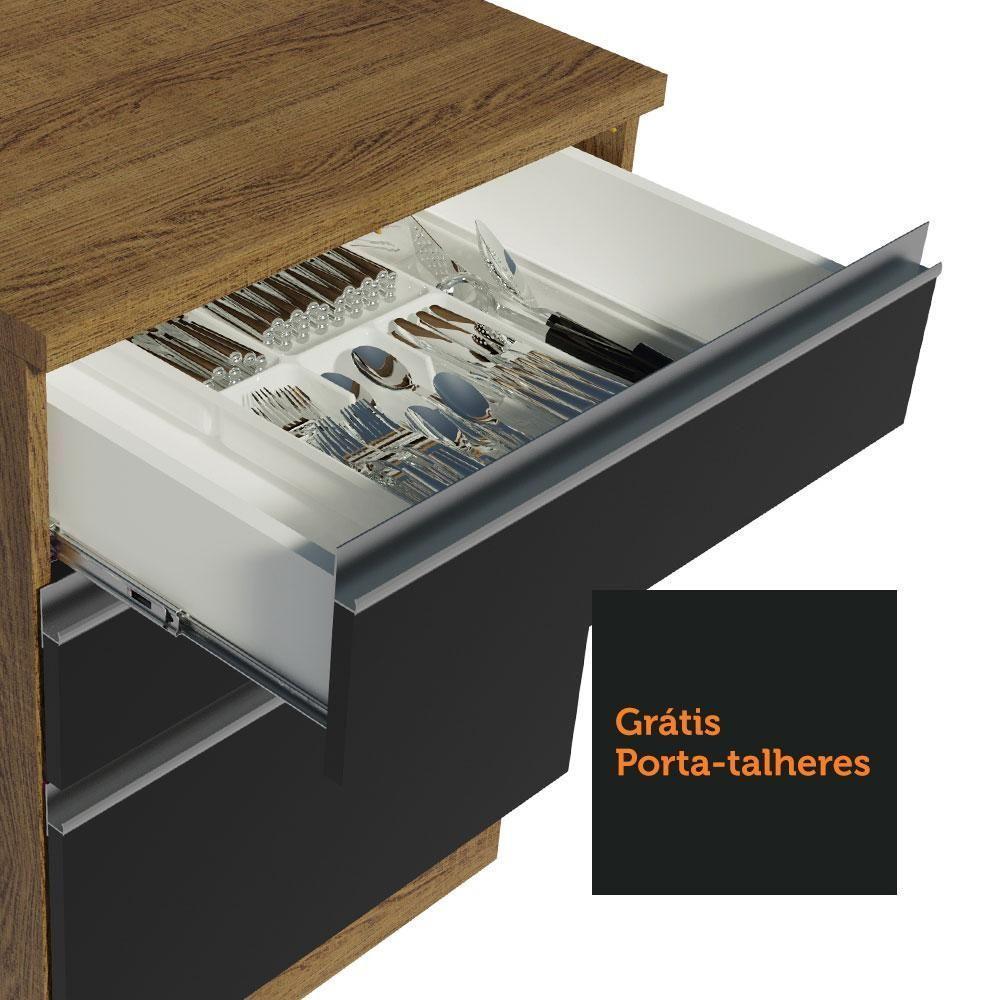 Cozinha Completa 349002 Com Armário E Balcão Rustic/Preto - 4
