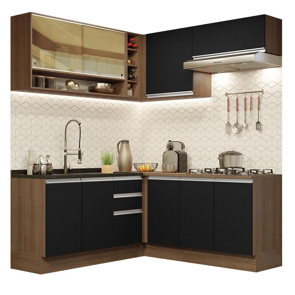 Cozinha Completa 349002 Com Armário E Balcão Rustic/Preto - 10