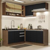 Cozinha Completa 349002 Com Armário E Balcão Rustic/Preto - 1