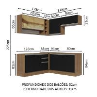 Cozinha Completa 349002 Com Armário E Balcão Rustic/Preto - 9