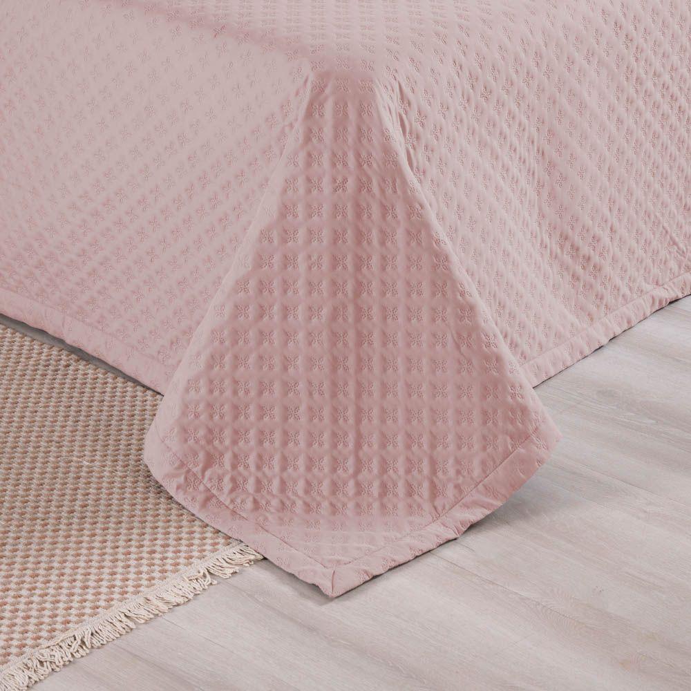 Kit Cobre Leito Colcha Select Casal 3 Peças Matelado Dupla Face Microfibra - Rose - 100% Poliéster - 4