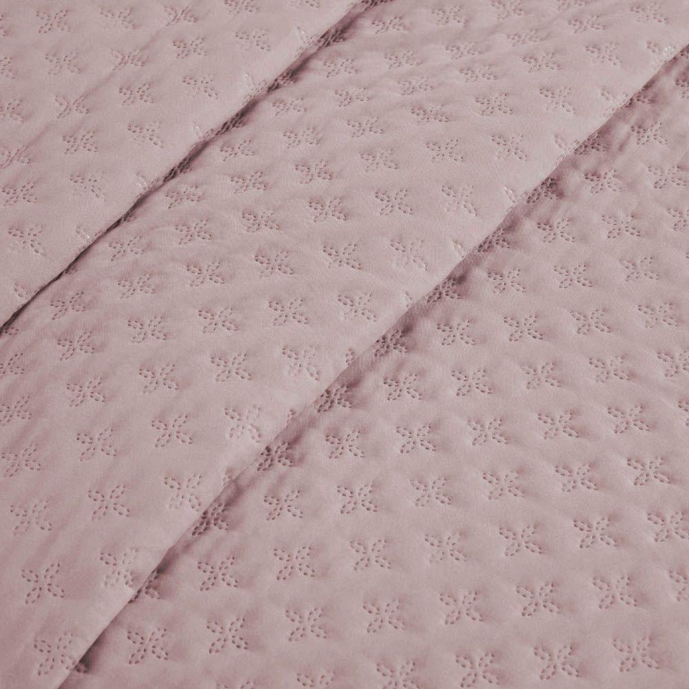 Kit Cobre Leito Colcha Select Casal 3 Peças Matelado Dupla Face Microfibra - Rose - 100% Poliéster - 5