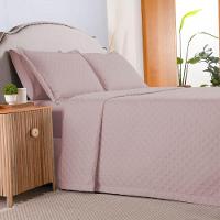 Kit Cobre Leito Colcha Select Casal 3 Peças Matelado Dupla Face Microfibra - Rose - 100% Poliéster - 3