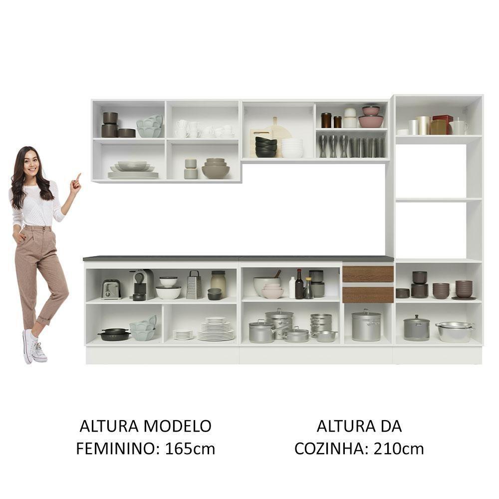 Cozinha Completa 310001 Com Armário E Balcão Branco/Rustic - 7