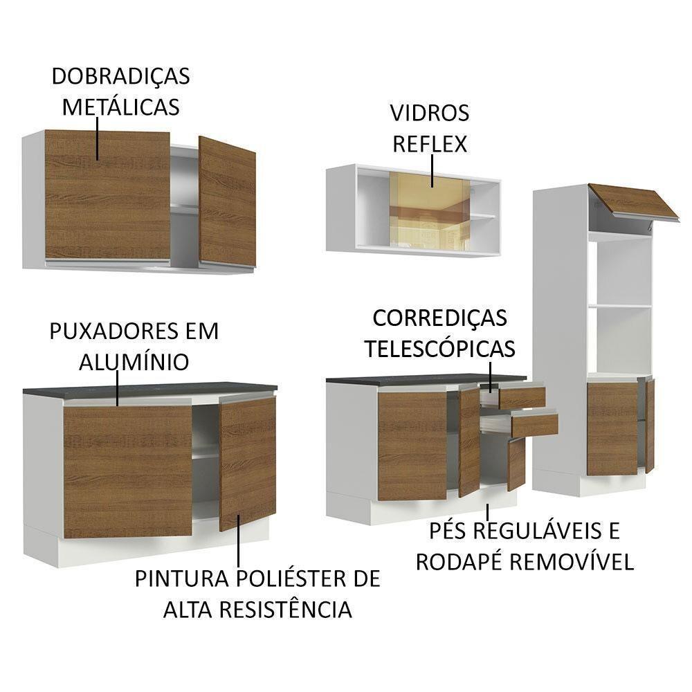 Cozinha Completa 310001 Com Armário E Balcão Branco/Rustic - 8