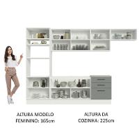 Cozinha Completa 330001 Com Armário E Balcão Branco/Cinza