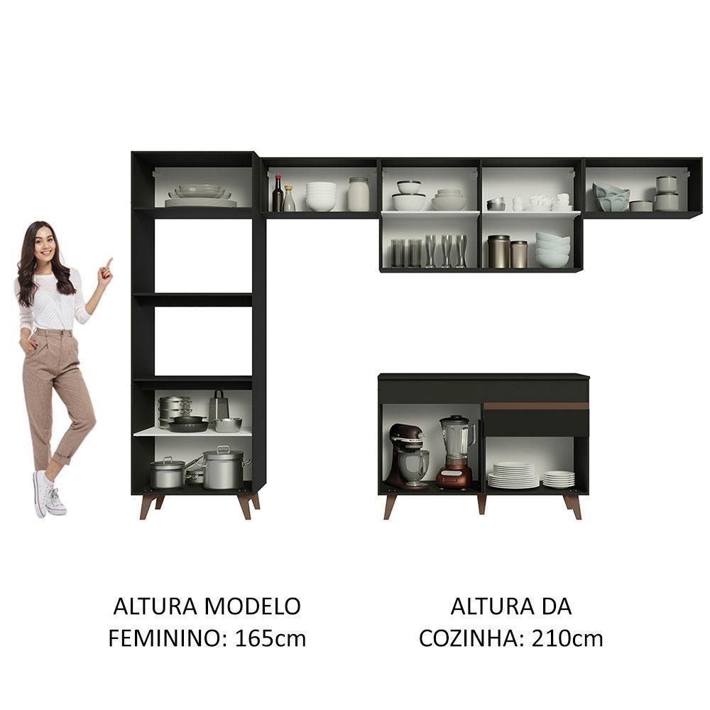 Cozinha Completa Madesa Reims 330001 Com Armário E Balcão Preto - 7
