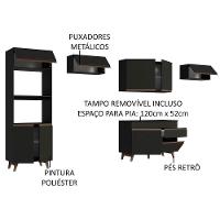 Cozinha Completa Madesa Reims 330001 Com Armário E Balcão Preto - 8