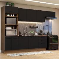 Cozinha Completa 330001 Com Armário E Balcão Rustic/Preto - 1