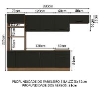 Cozinha Completa 330001 Com Armário E Balcão Rustic/Preto - 9