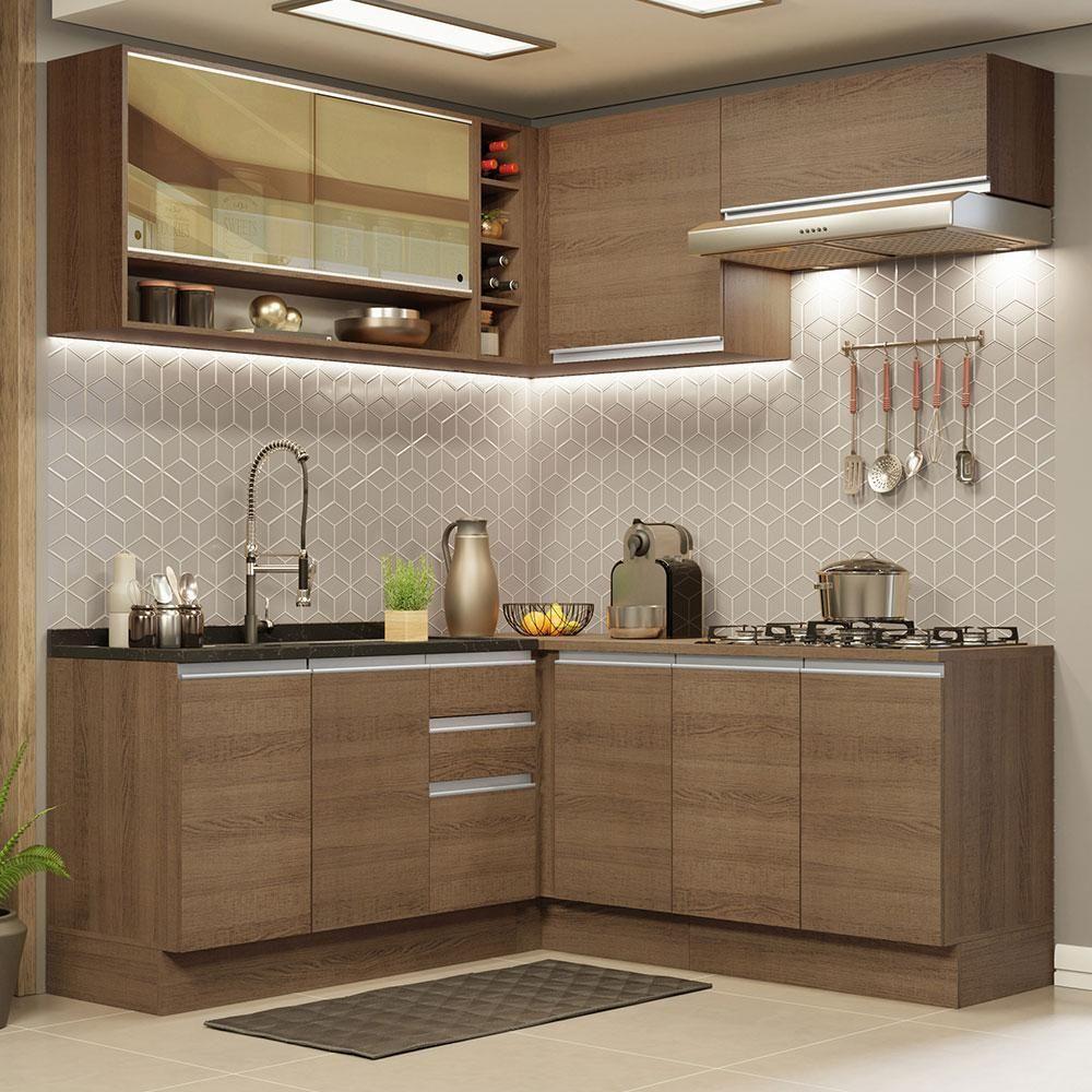 Cozinha Completa 349002 Com Armário E Balcão RusticRustic - 1