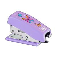 Mini Grampeador Borboleta Com Extrator E Grampos 12 Folhas Roxo - Tilibra - 2