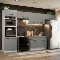 Cozinha Completa 350001 Com Armário E Balcão Branco/Cinza - 1