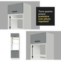 Cozinha Completa 350001 Com Armário E Balcão Branco/Cinza