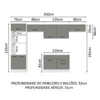Cozinha Completa 350001 Com Armário E Balcão Branco/Cinza - 9