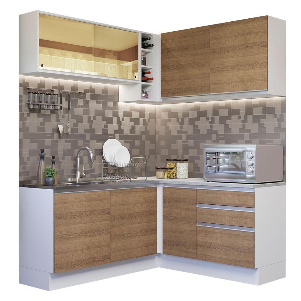 Cozinha Completa 329002 Com Armário E Balcão Branco/Rustic - 10