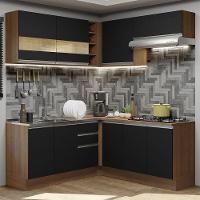 Cozinha Completa 349001 Com Armário E Balcão Rustic/Preto - 1