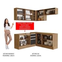 Cozinha Completa 349001 Com Armário E Balcão Rustic/Preto - 7