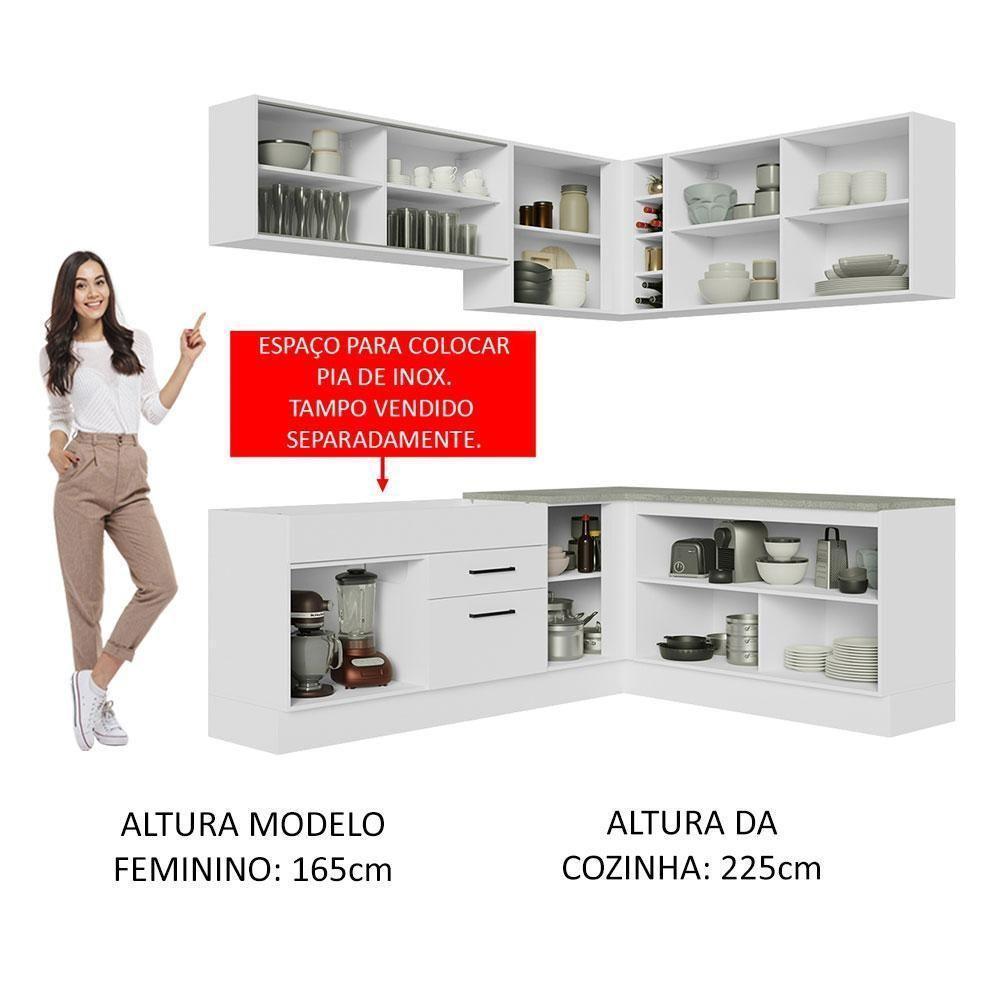 Cozinha Completa 389001 Com Armário E Balcão Branco Branco - 7