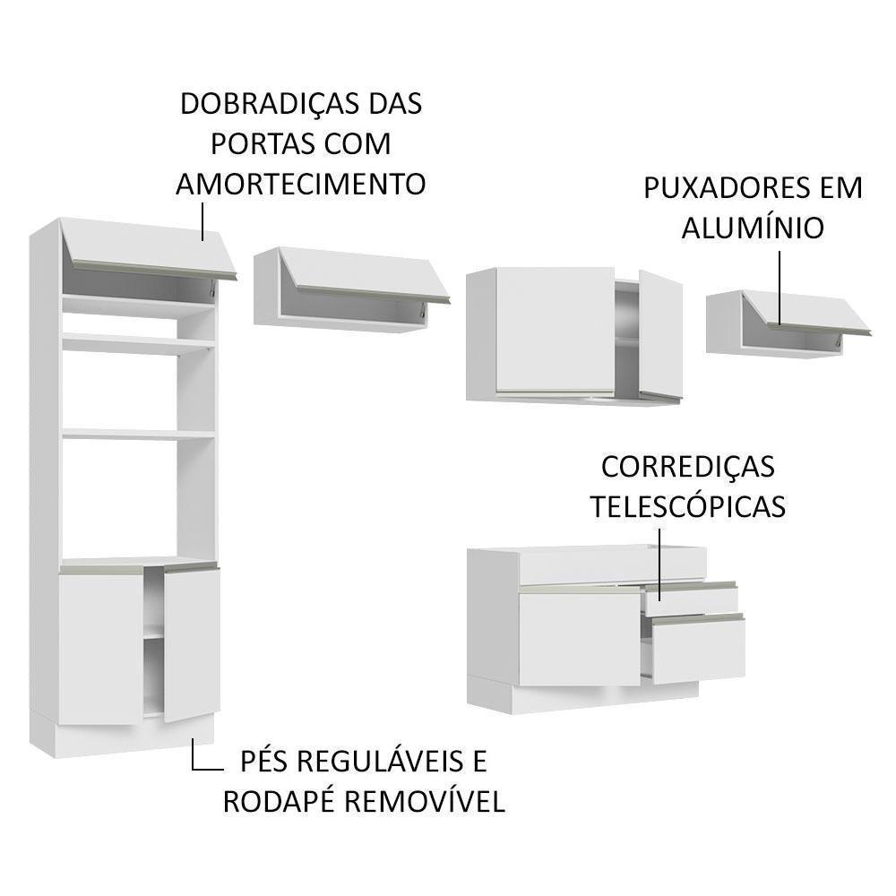Cozinha Completa 350001 Com Armário E Balcão Branco Branco - 8