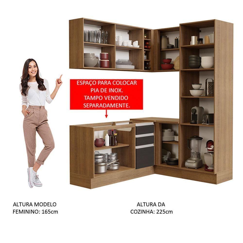 Cozinha Completa 329001 Com Armário E Balcão Rustic/Preto - 7