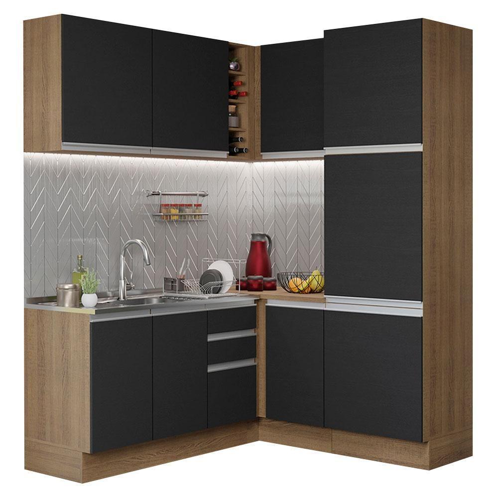 Cozinha Completa 329001 Com Armário E Balcão Rustic/Preto - 10