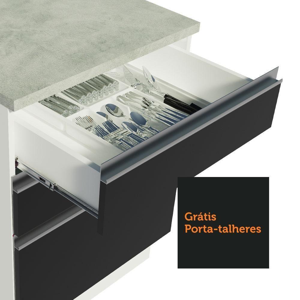 Cozinha Completa 349002 Com Armário E Balcão Branco/Preto - 4